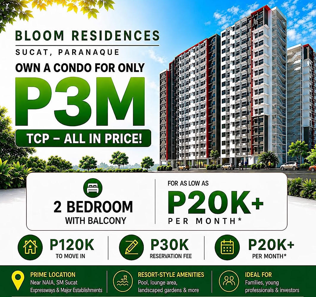 SMDC Bloom Residences 2BR in Sucat Paranque
