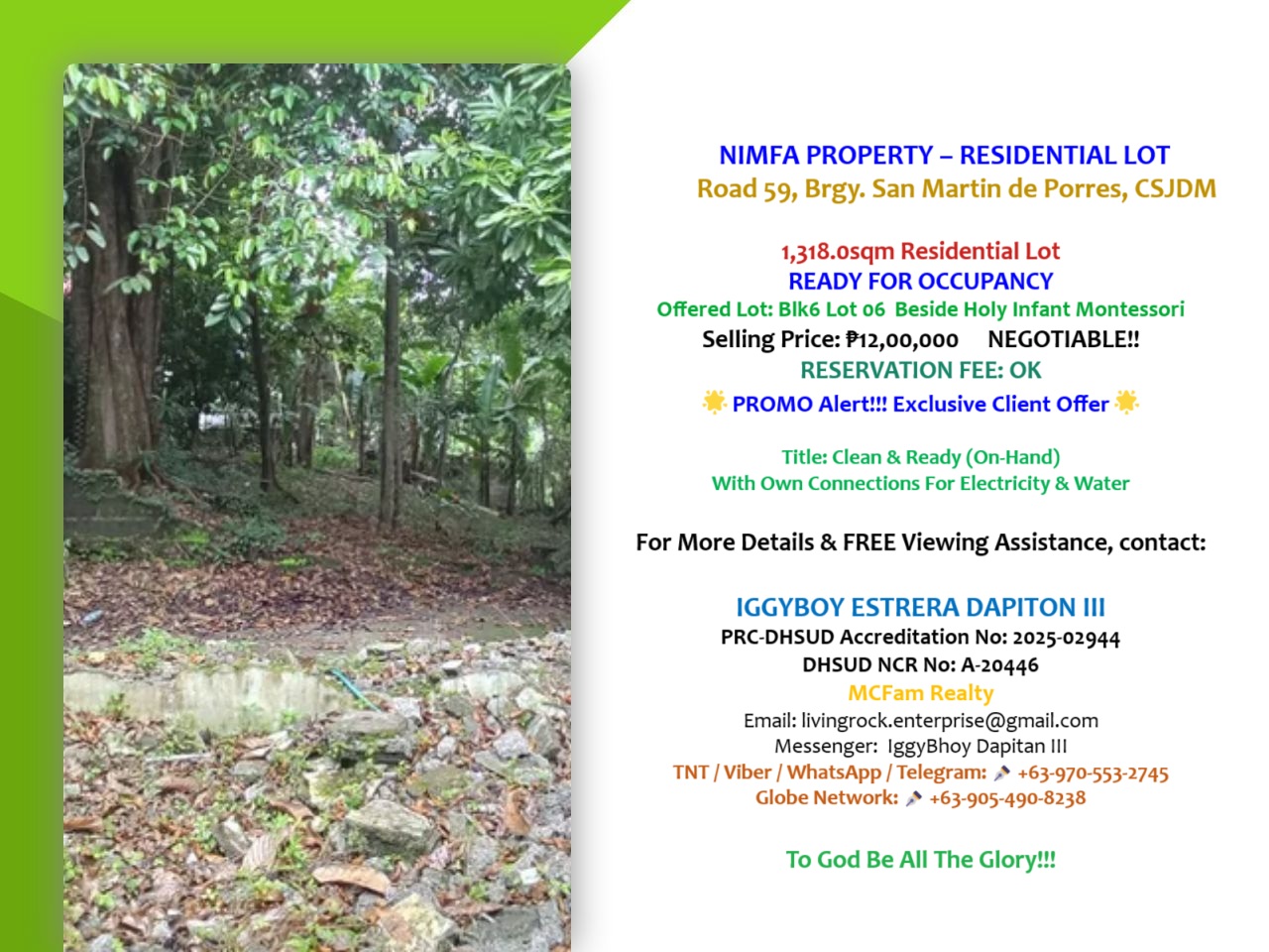 Secure Your SJDM Property Now – Prime 1,318 sqm Lot Near Dr. Eduardo Roquero Sr. Avenue!