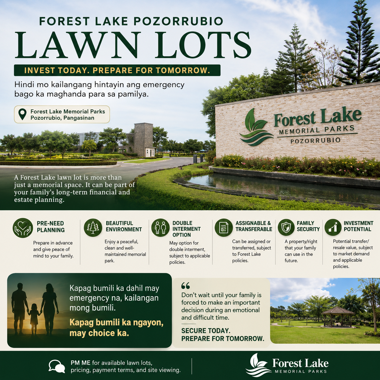 Forest Lake Lawn Lot & Estate lot for Sale in Pozorrubio, Pangasinan | Pre-Need Memorial Investment