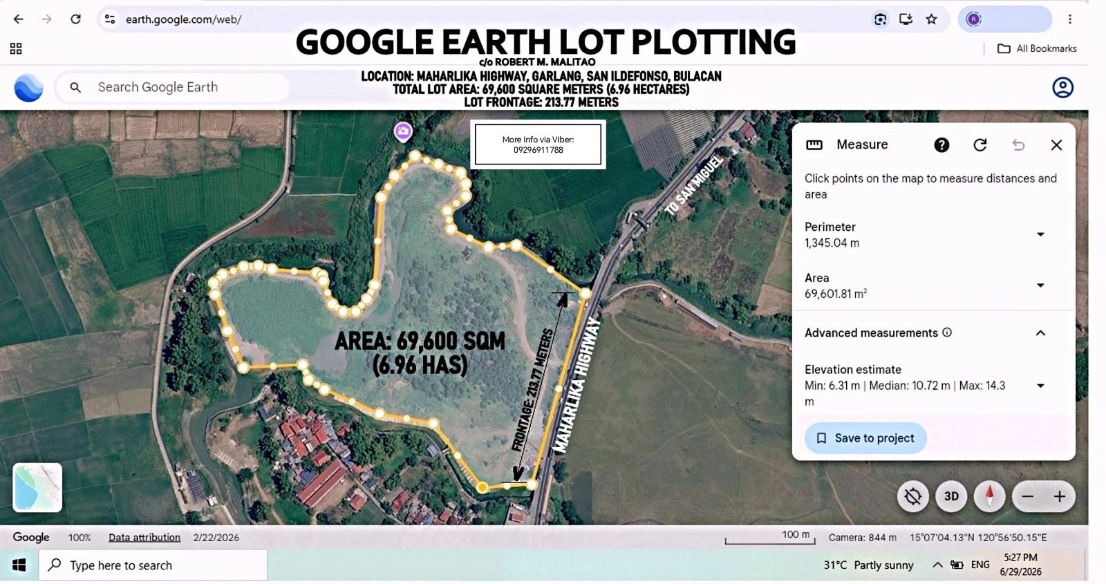 6.9 Hectares Prime Commercial Industrial Lot for Sale along Maharlika Highway Brg. Garlang, San Ildefonso, Bulacan