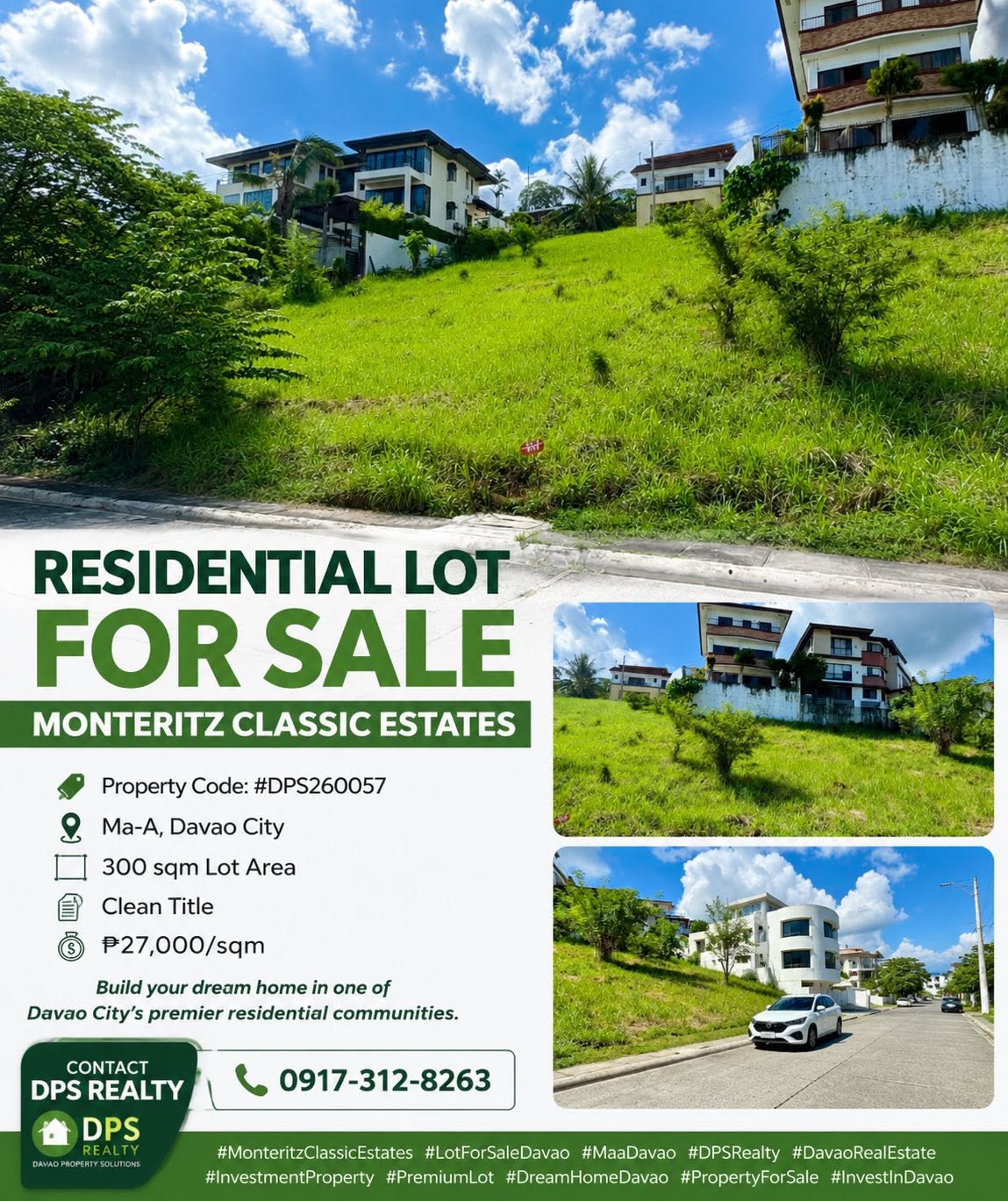 FOR SALE: 300sqm Residential Lot in Monteritz Classic Estates, Ma-a, Davao City