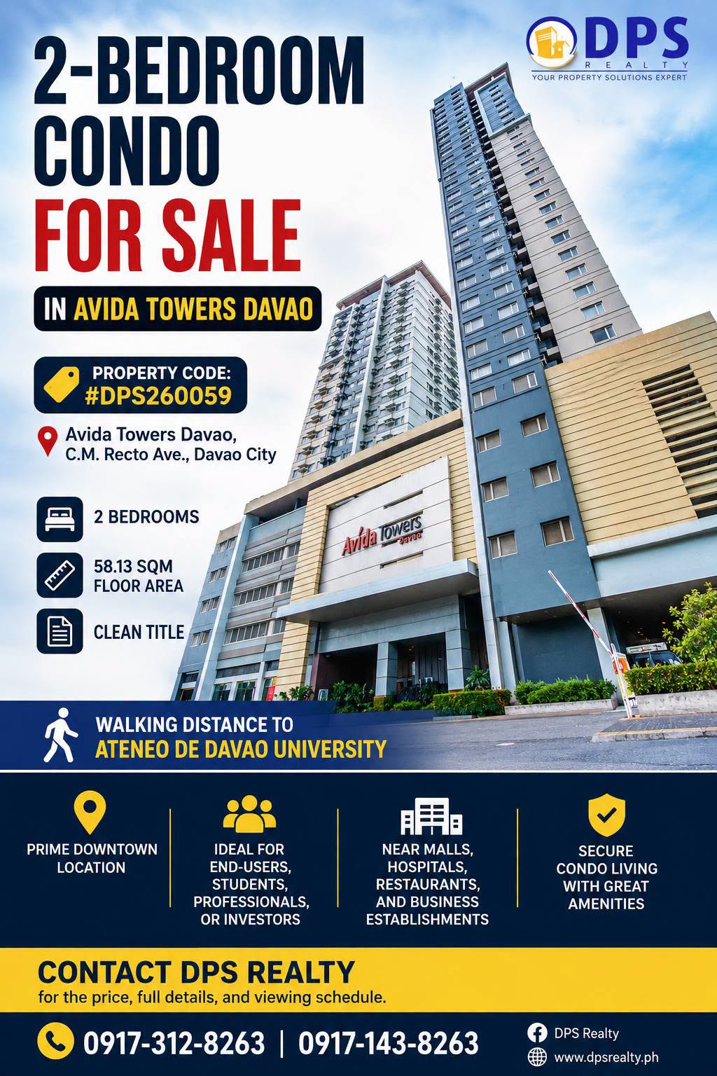 2-Bedroom Fully Furnished Condo For Sale in Avida Towers Davao