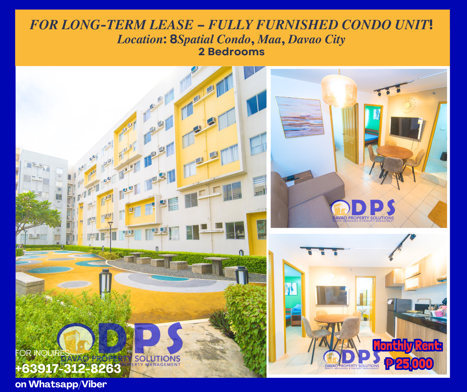 FOR RENT 2-Bedroom Fully-Furnished Unit 8Spatial Condo, Maa, Davao City