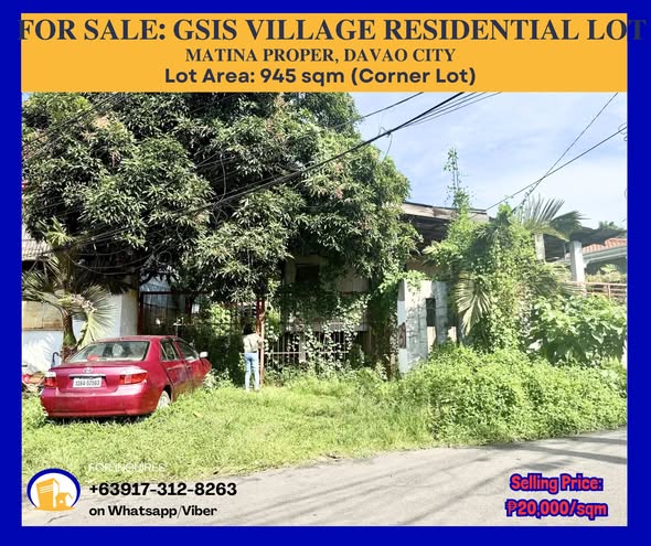 FOR SALE: GSIS VILLAGE RESIDENTIAL LOT – MATINA PROPER, DAVAO CITY